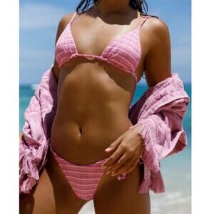 L*Space Electric Pique Stripe Lennox Bikini Bottom XL